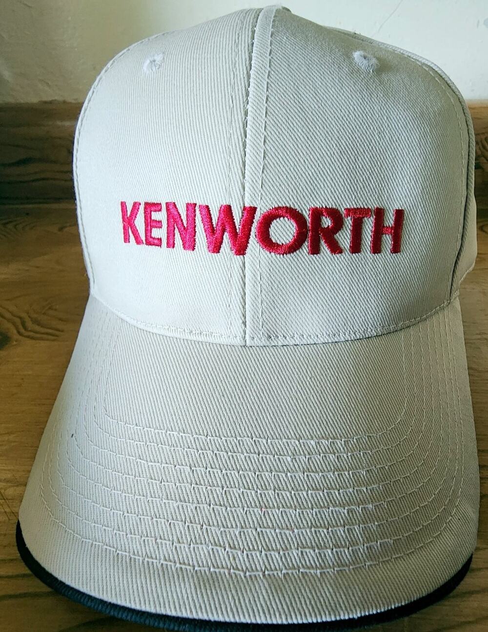 Kenworth Baseball Cap Hat Men's Adjustable Beige Red Wisconsin Trucking Driver
